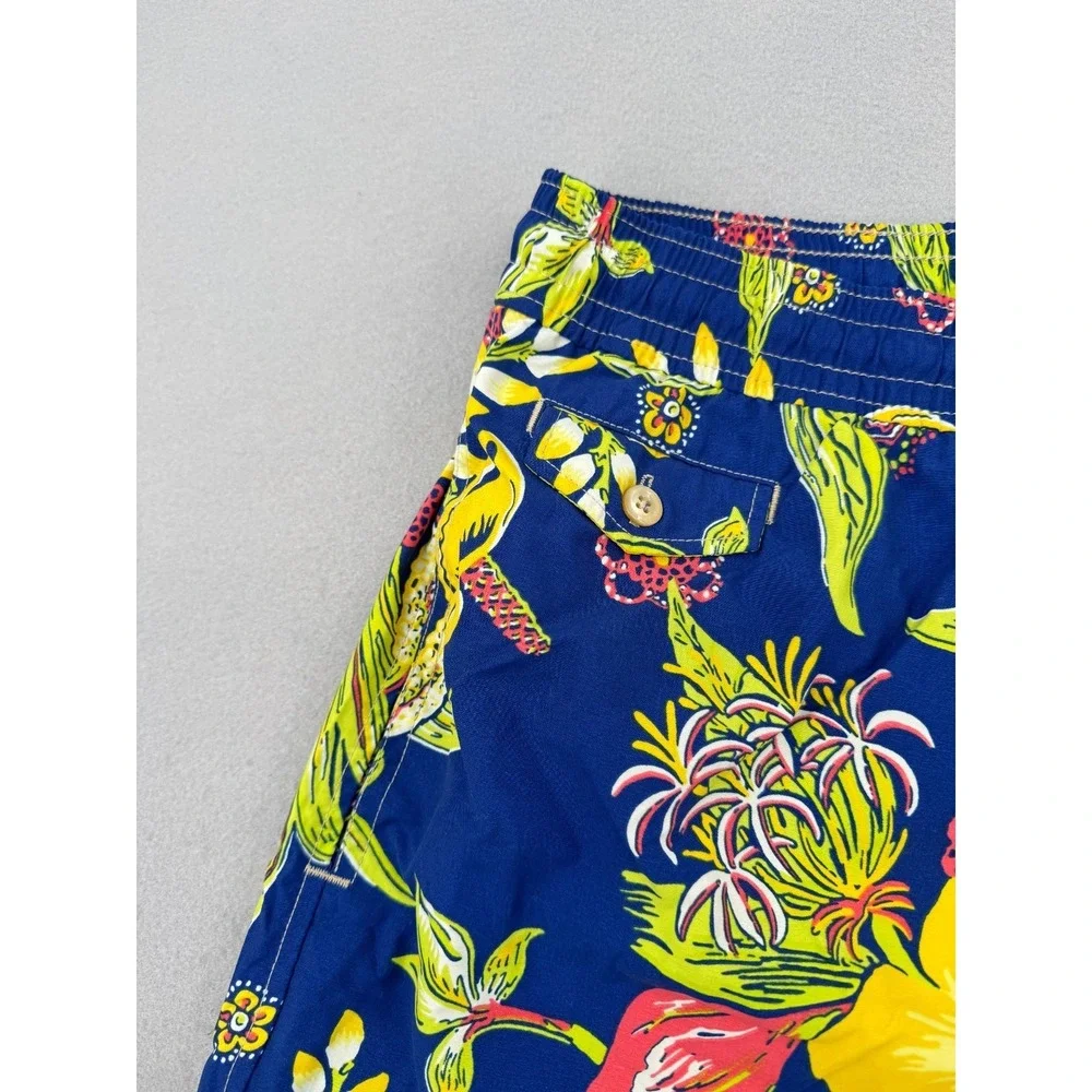 Polo Ralph Lauren Hawaiian Floral Swim Shorts Men's LT Blue Tropical Summer